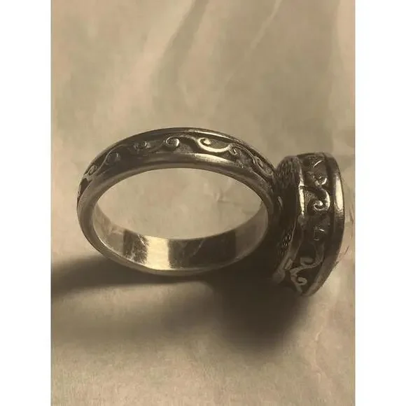 Brighton Vintage Silver Statement Ring with Large Crystal - Picture 5 of 9